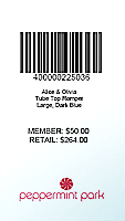 Peppermint Park barcode tag