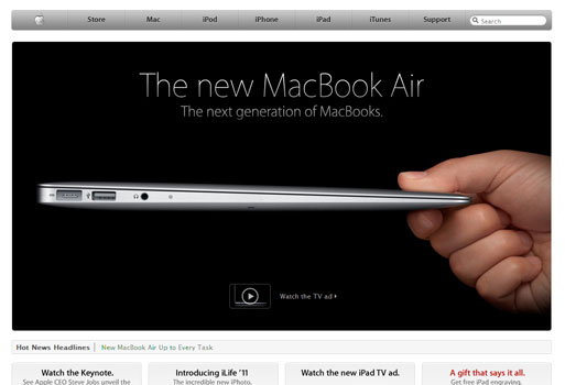 Apple.com: MacBook Air Advertisement