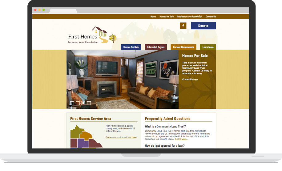 First Homes Website Branding Consistent with Rochester Area Foundation