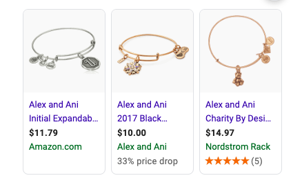 alex-ani-bracelets-google-shopping-campaign-example